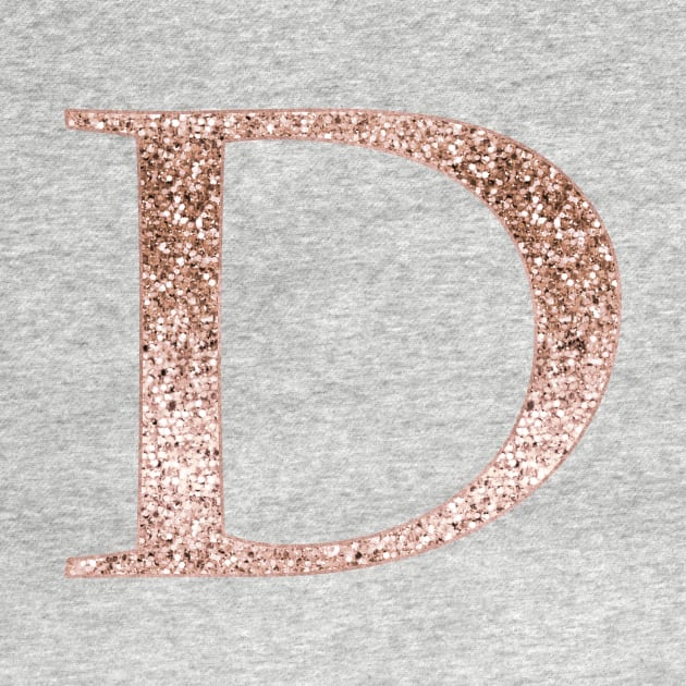 D rose gold glitter monogram letter by RoseAesthetic